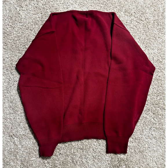 Isle of Cotton Men’s V-Neck Sweater Burgundy Red 100% Cotton Size Large USA Made - Picture 6 of 6